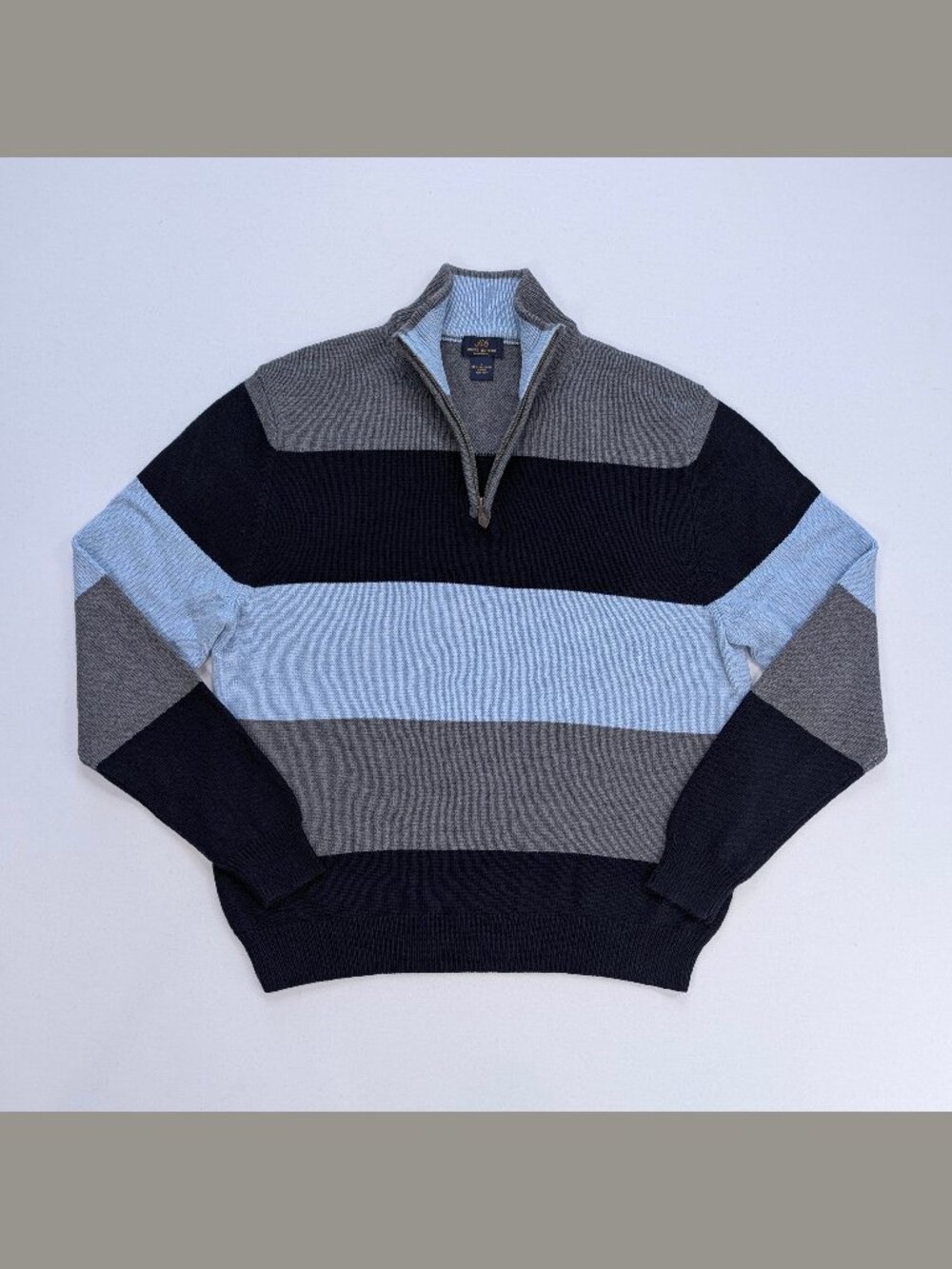 Brooks Brothers 346 Lambswool Quarter Zip Sweater L